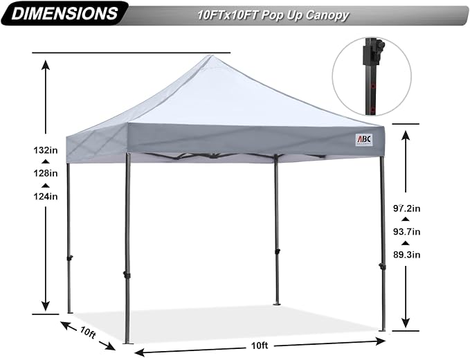ABCCANOPY Patio Pop Up Canopy Tent 10x10 Commercial-Series - Image 4