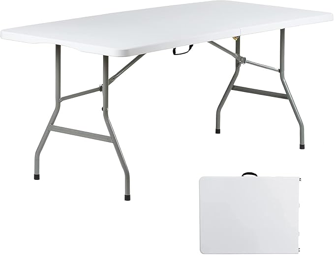 6 Foot Folding Table 6ft Foldable Portable Plastic Tables by Go-TrioOutdoorFurniture