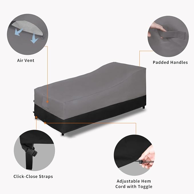Easy-Going Waterproof Outdoor Chaise Lounge Cover, Heavy Duty Patio Chair - Image 4