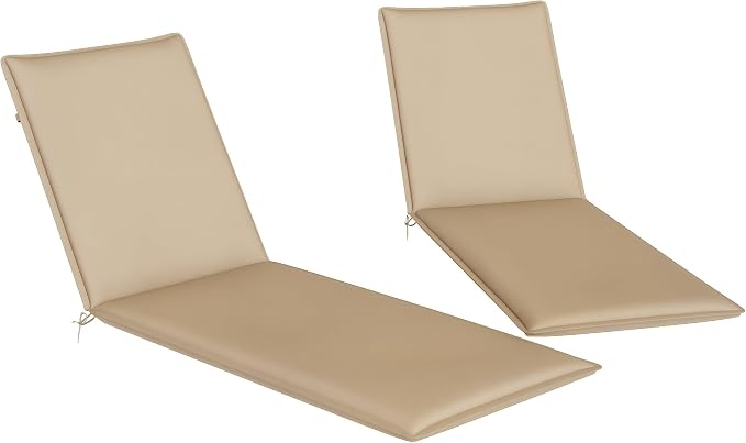 Outsunny Outdoor Lounge Chair Cushion Set of 2, UPF50+ 200gsm Fabric and 25D by Outsunny