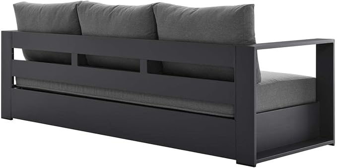 Modway Tahoe Aluminum Outdoor Patio Sofa in Gray Charcoal - Image 6