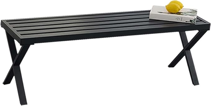 Outdoor Metal Backless Bench Weatherproof Patio Bench - Image 7
