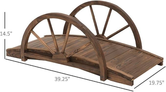 Wooden Garden Bridge for Outdoor Use - Image 5