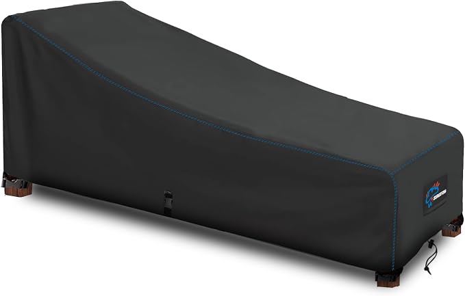 SIRUITON Outdoor Chaise Lounge Cover, Heavy Duty Waterproof & UV Resistant by SIRUITON