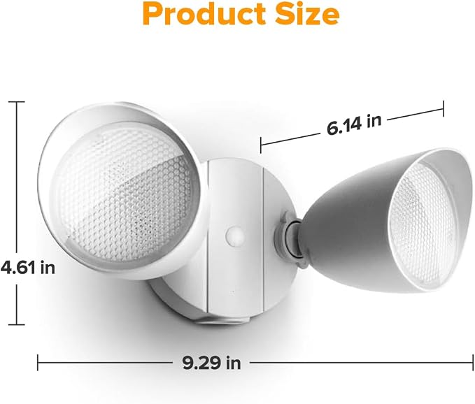LUTEC 6222W 3500 Lumen 32 Watt 28 LED Dual-Head Floodlight Outdoor, Full Metal - Image 7