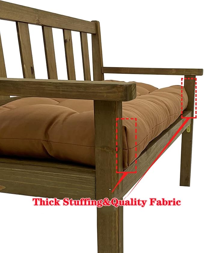 SEAHOME Waterproof Indoor/Outdoor Garden Bench Seat Cushions, Tufted Loveseat - Image 6