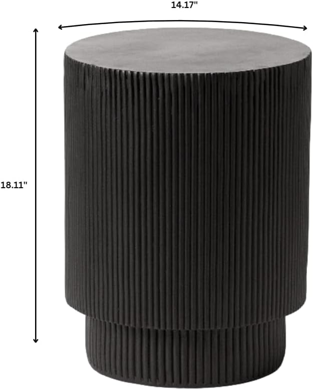 LeisureMod Modern Side Table Round Fiberstone Top Accent End Table - Image 3