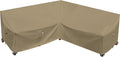 Heavy Duty Outdoor Sectional Sofa Cover, Lawn Patio Furniture Cover, Desert by Flexiyard