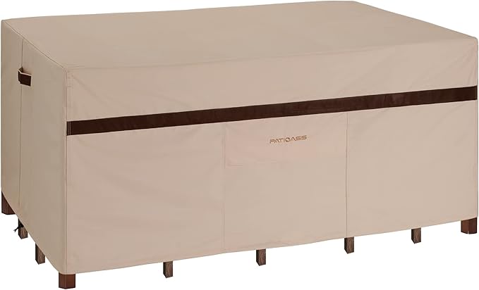 Patio Covers for Outdoor Furniture Waterproof Heavy Duty 600D Large Rectangle by PATIOASIS