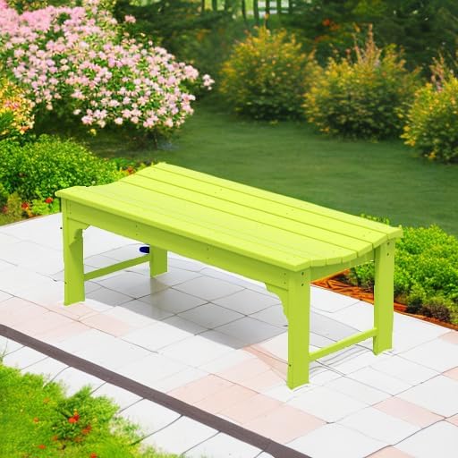 WO Home Furniture Outdoor 46" Backless HDPE Adirondack Bench, Poly Lumber Seat - Image 6