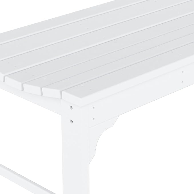 WO Home Furniture Outdoor 46" Backless HDPE Adirondack Bench, Poly Lumber Seat - Image 9
