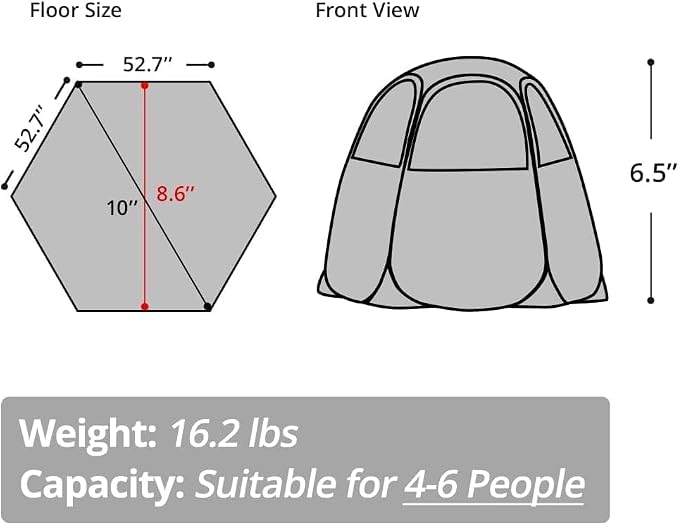 Alvantor® Screen House Gazebo, Pop Up Igloo Screened Canopy Tent - Image 2