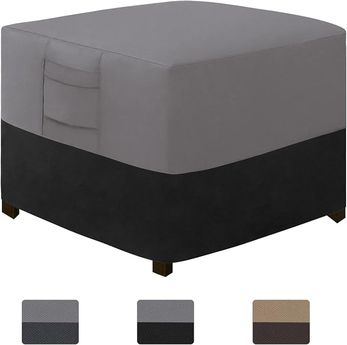 Easy-Going Outdoor Ottoman Cover, Waterproof Patio Ottoman Cover, Heavy Duty by Easy-Going