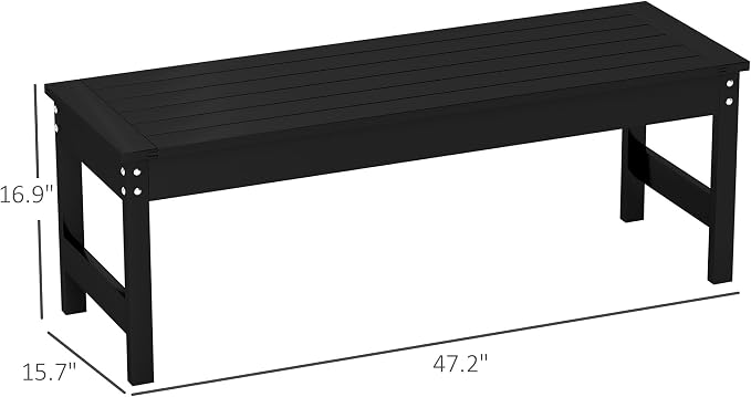 Outsunny Outdoor Bench, Backless Garden Loveseat - Image 3