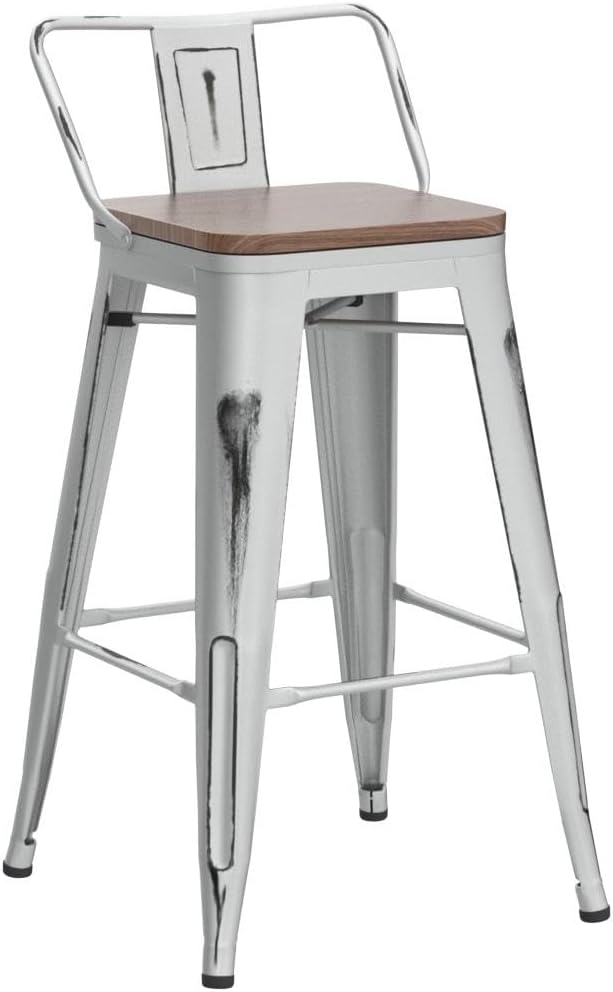 Alunaune 24" Metal Bar Stools Set of 4 Counter Height Barstools Industrial - Image 5