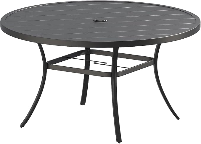 VICLLAX 53" Round Patio Table, Outdoor Dining Table by HOME