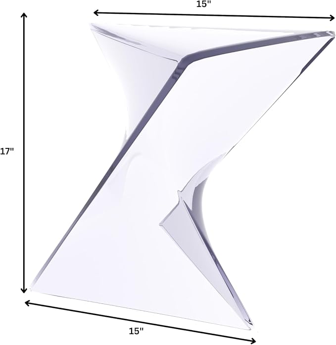 LeisureMod 15.75" Clear Stackable Plastic Side Table - Image 3