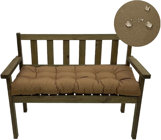SEAHOME Waterproof Indoor/Outdoor Garden Bench Seat Cushions, Tufted Loveseat - Image 3