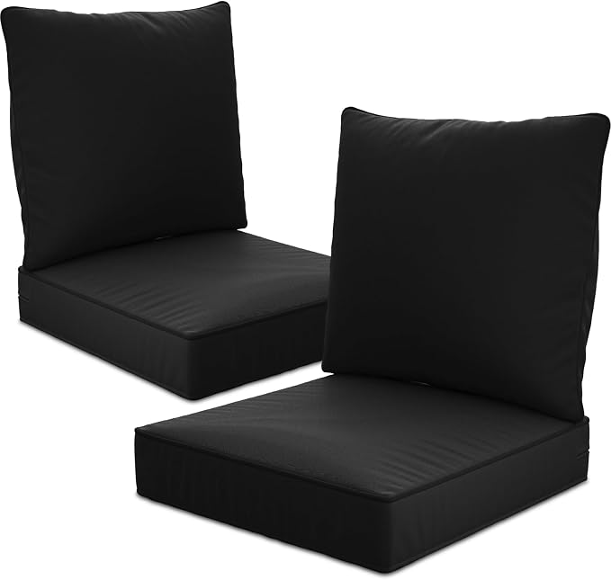 24" x 24" x 6" Outdoor Deep Seat Cushions Set by Unknown