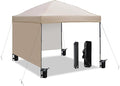 10x10 Pop Up Canopy Tent with 2 Sidewalls, Easy Up Canopy Outdoor Party Sun by AERGERGER