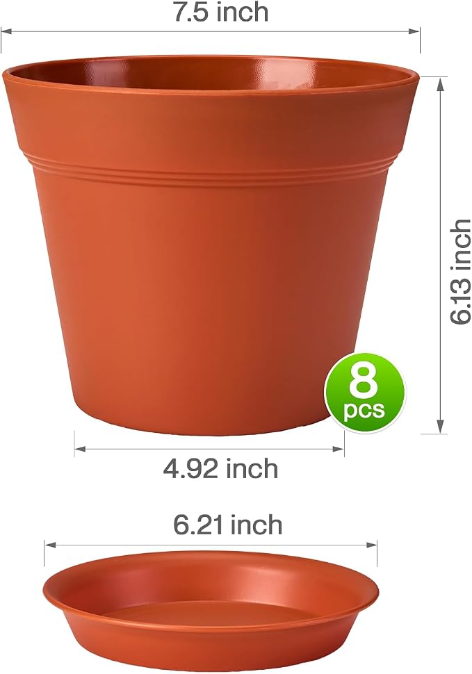 homenote Plant Pots, 7.5 Inch Flower Pots - Image 4