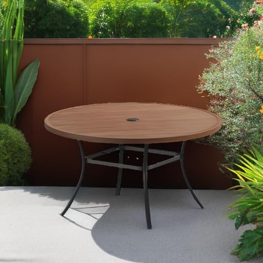 VICLLAX 53" Round Patio Table, Outdoor Dining Table - Image 6
