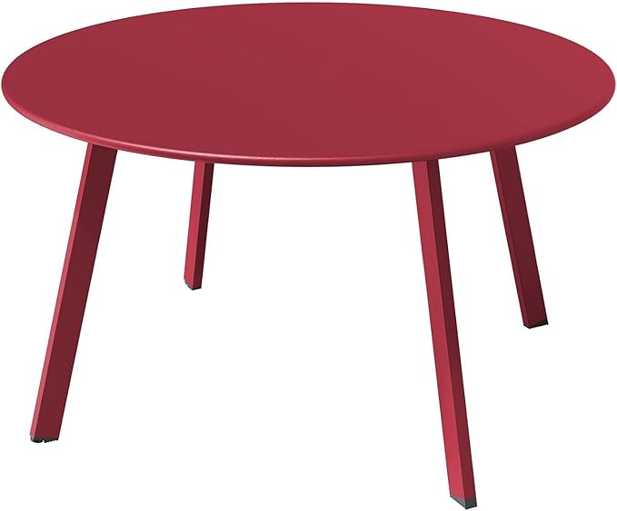 Grand patio Round Steel Patio Coffee Table, Weather Resistant Outdoor Large by GrandPatio