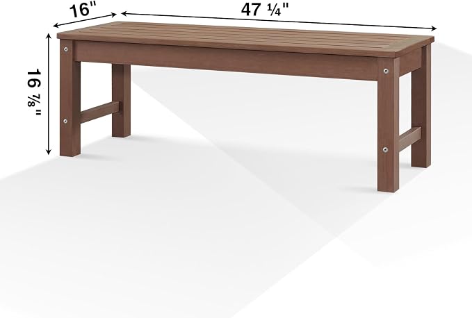 Psilvam Knight Bench Set of 2, Two Person Outdoor Poly Lumber Patio Backless - Image 3