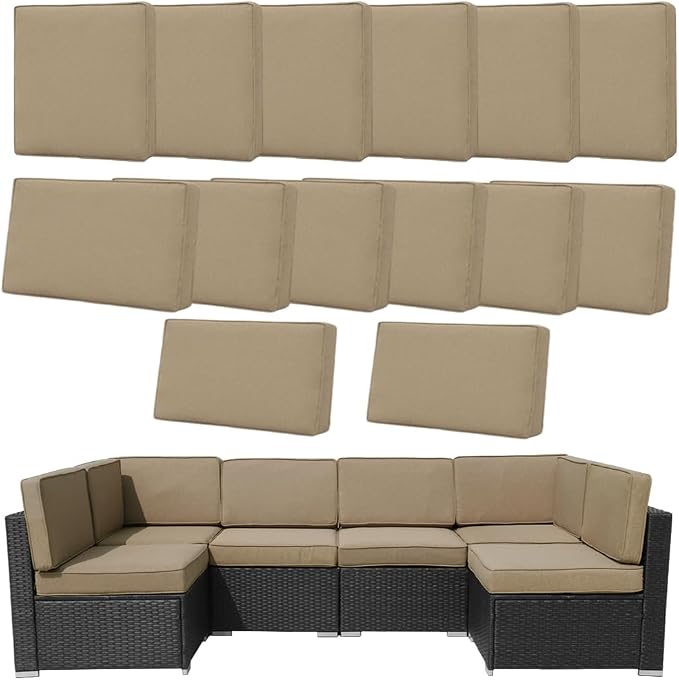 14Pcs Outdoor Cushion Covers Replacement Washable w/Zipper by Frxeyaliz