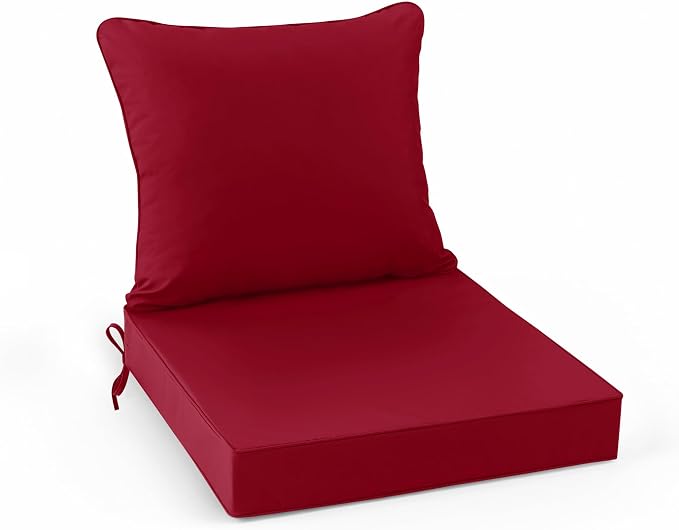 Outdoor Chair Cushions, Waterproof Back Pillow and Seat Cushion Set by SUMMSUN