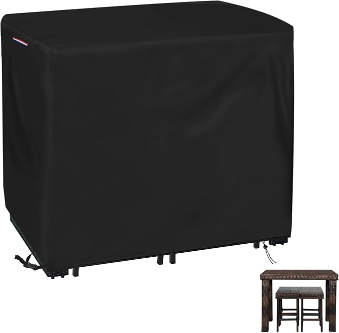 Outdoor Bar Height Table and Chair Cover, Heavy Duty 600D Waterproof Patio Bar by Yourpatiocoverexpert