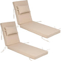Outdoor Chaise Lounge Cushions Set of 2, Waterproof Fade Resistant Patio by Actualaction