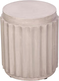 Afterglow Terrafab Material Outdoor Round Side Table, Natural Decorative Garden by Afterglow