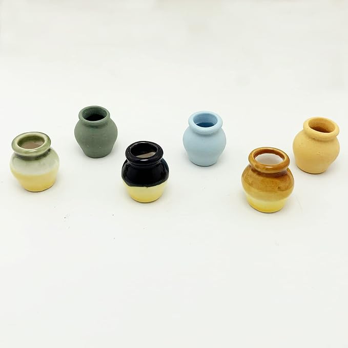 Miniature Terracotta Pots, 6 Pieces Mini Ceramic Clay Flower Pots Pottery - Image 7