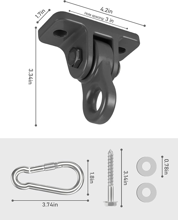 Heavy Duty Porch Swing Hangers Kit, - Image 4