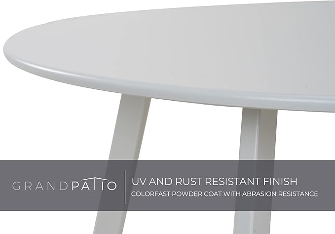Grand patio 28-inch Outdoor Steel Coffee Table, Round Patio Side Table - Image 7