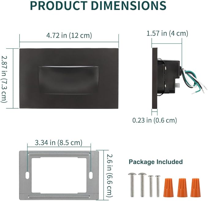 kadision 120V Dimmable LED Step Lights, 3000K/4000K/5000K Selectable, 3.5W - Image 5