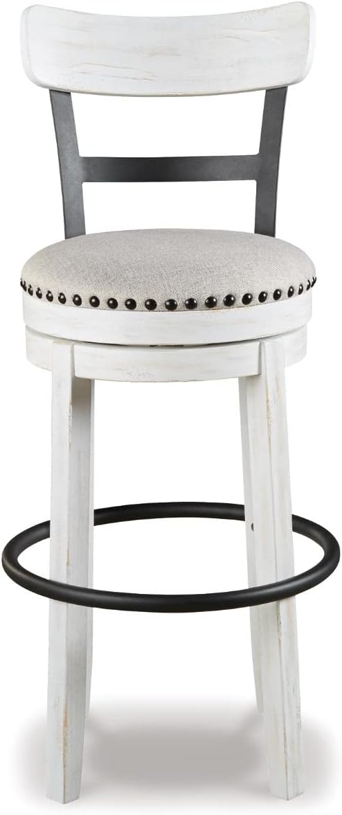 Signature Design by Ashley Valebeck Tall Upholstered Swivel Barstool, Cushioned - Image 4