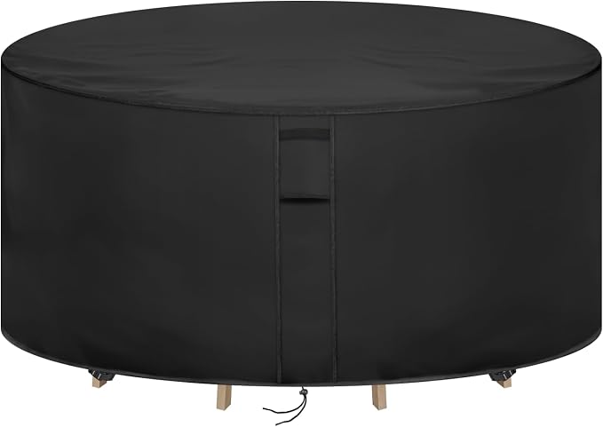 Round Patio Furniture Covers, Waterproof Round High Outdoor Table and Chair Set by Hiticover