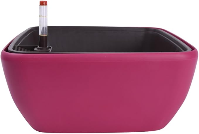Vencer 10.8 Inch Plastic Square Self Watering Planter, Water Indicator by Vencer