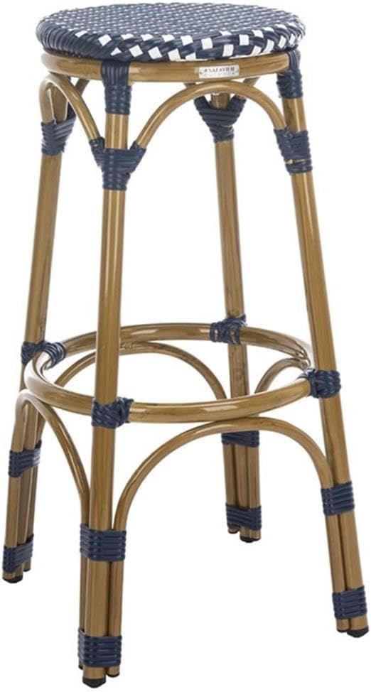 Safavieh Outdoor Collection Kipnuk Navy and White and Light Brown by SAFAVIEH
