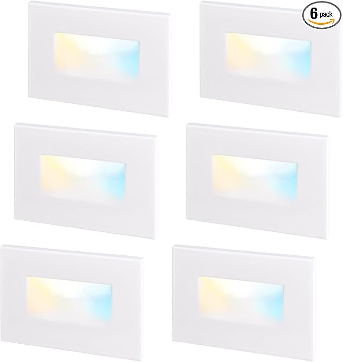 LEONLITE White 5CCT 120V LED Step Lights, 3.5W 150LM 5%-100% Dimmable by LEONLITE