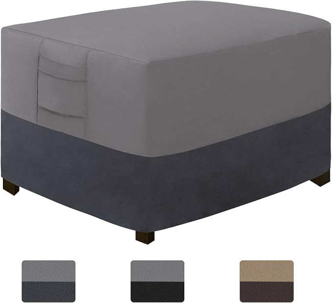 Easy-Going Outdoor Ottoman Cover, Waterproof Patio Ottoman Cover, Heavy Duty by Easy-Going