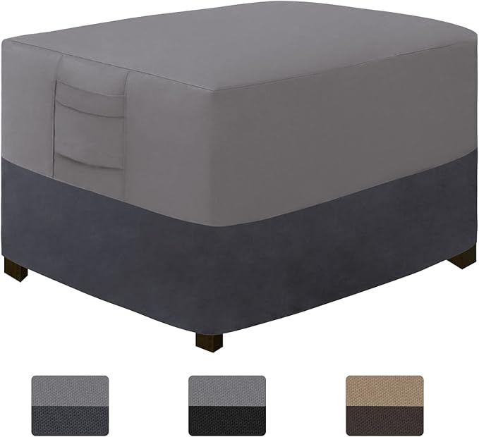 Easy-Going Outdoor Ottoman Cover, Waterproof Patio Ottoman Cover, Heavy Duty by Easy-Going