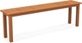 Tangkula Outdoor Wood Bench, 59” Long Patio Dining Bench, Backless Wooden Bench by TANGKULA