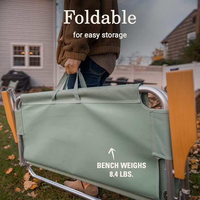 Coleman Living Collection Premium Outdoor Bench, Lightweight Folding Bench - Image 5