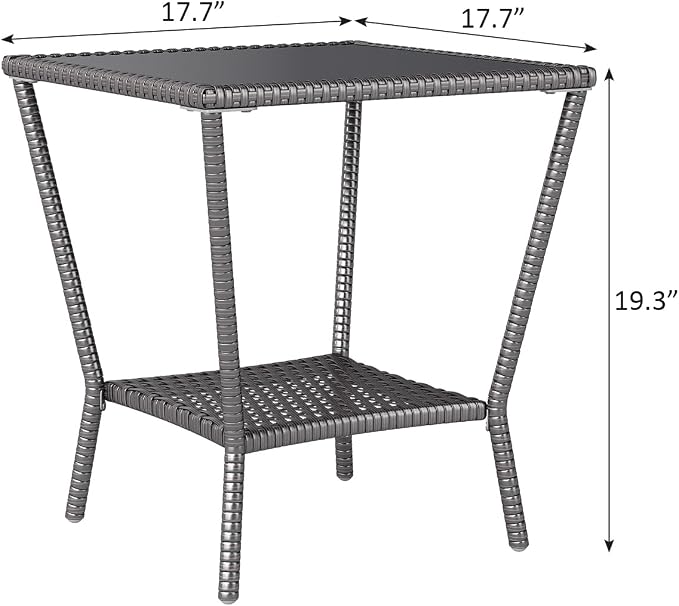 Kinfant Rattan Patio Side Table - Image 3