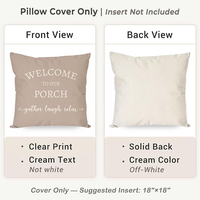 PANDICORN Welcome to Our Porch Stay Awhile Farmhouse Decorative Throw Pillow - Image 4