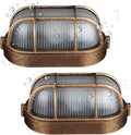 2-Pack Outdoor Oval Wall Lights, 8.3"Nautical Bulkhead Sconce, Flush Mount by SENFAY