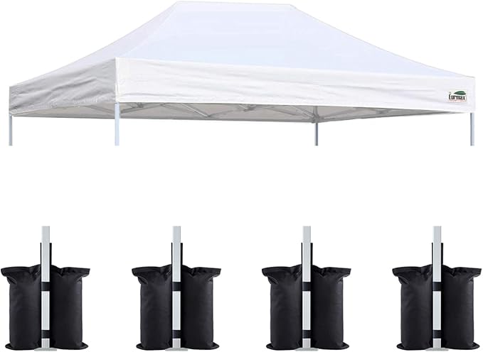 Eurmax USA Pop Up Canopy Top Gazebo Tent Cover Replacement Top Only, Bonus 4PC by Eurmax